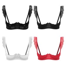 Women Lingerie Sexy Bras Push Up Top Hollow Cage Bralette 1/4 Cups Underwear