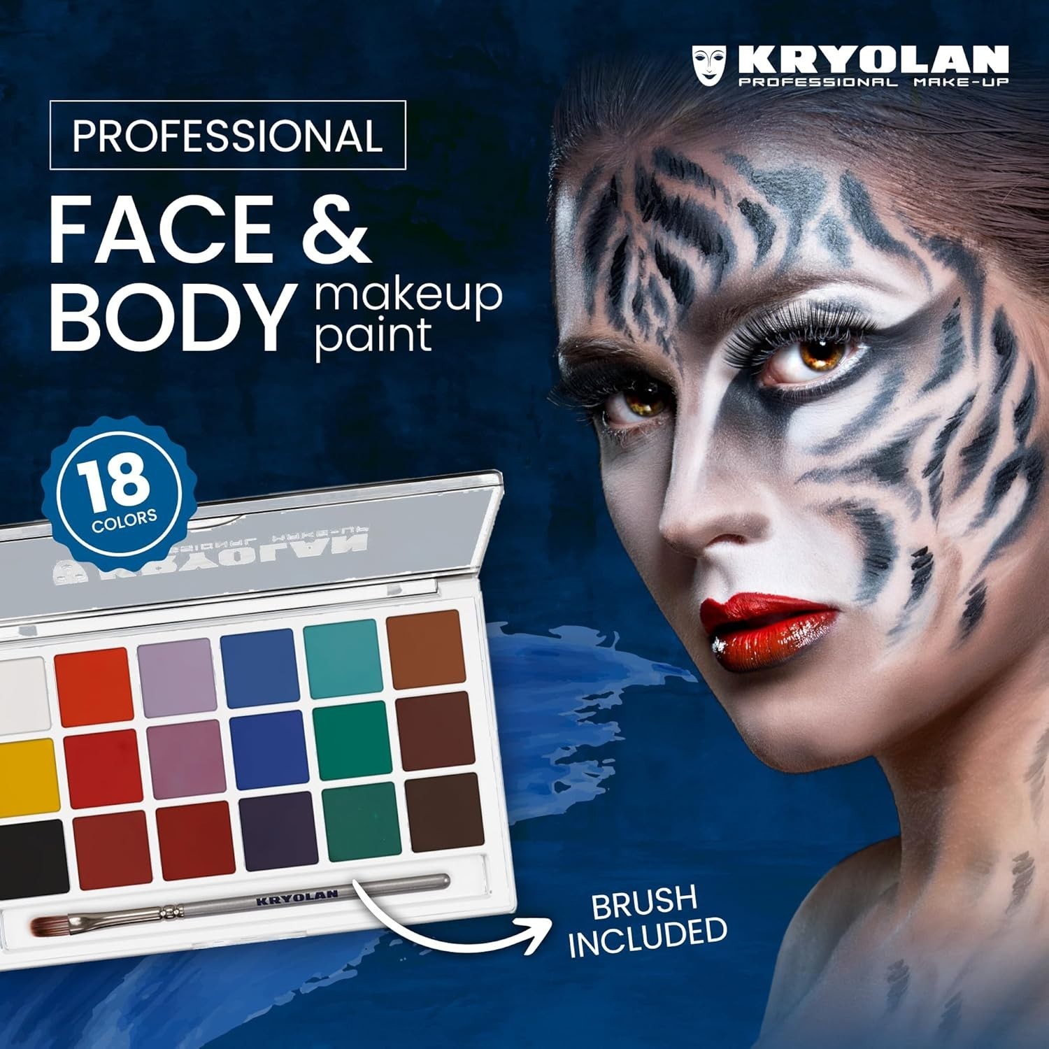 18 Color Face Paint Set - Professional Face/Body Paint - Facepaint Makeup Pal... image 3
