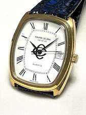 Vintage Gold Plated Swiss Favre Leuba Geneve Quartz Men’s Dress Watch