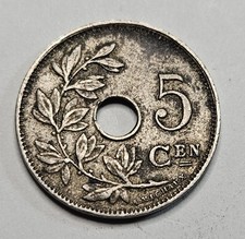 1922 Belgium 5 Five Centimes - Copper Nickel Coin - Belgian - World Coin Europe