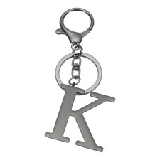 Initial Letter Keychain Metal Alphabet Letter K Keyring Black