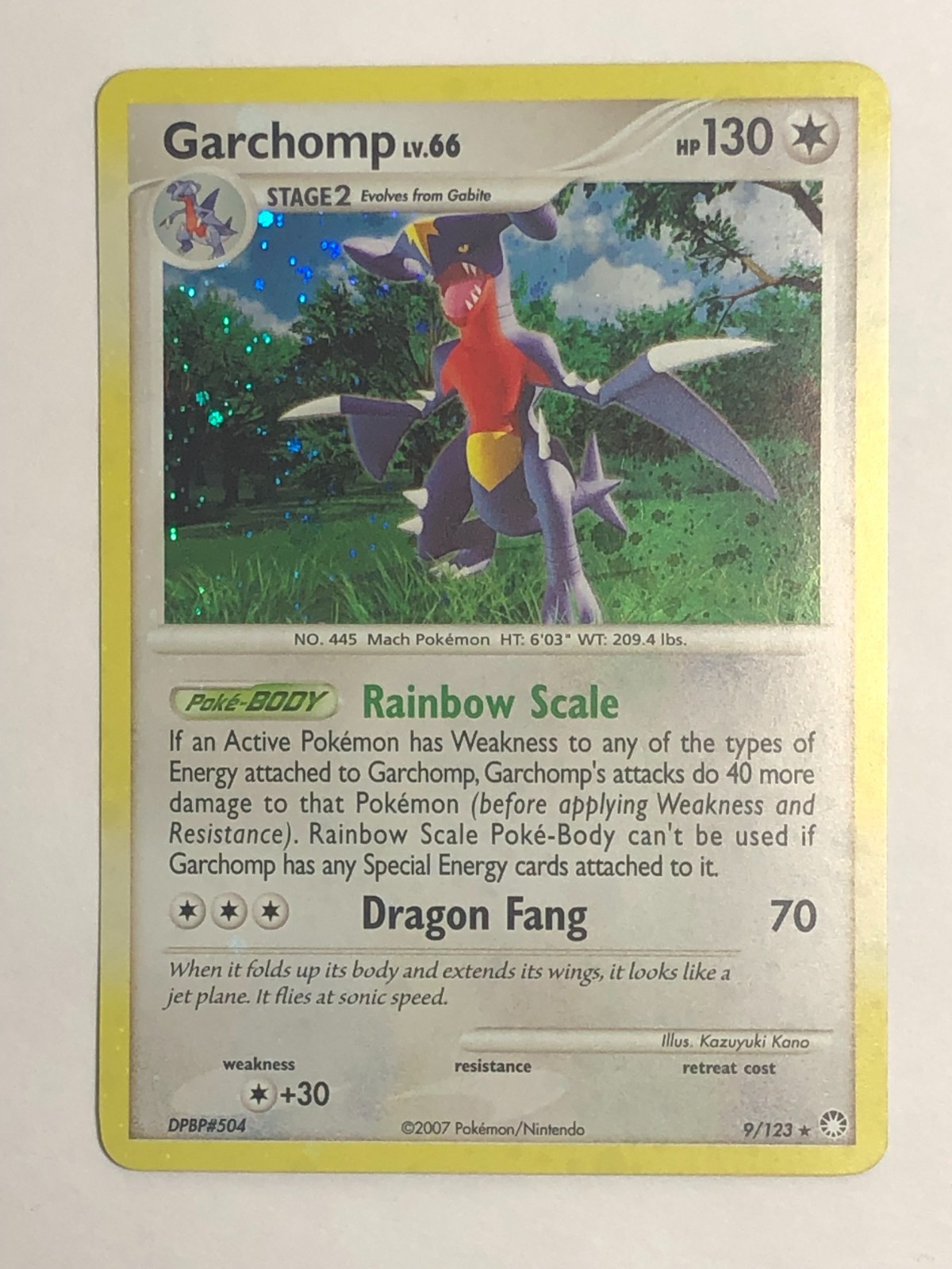 Garchomp 9/123 Mysterious Treasures Holo - Lightly Played