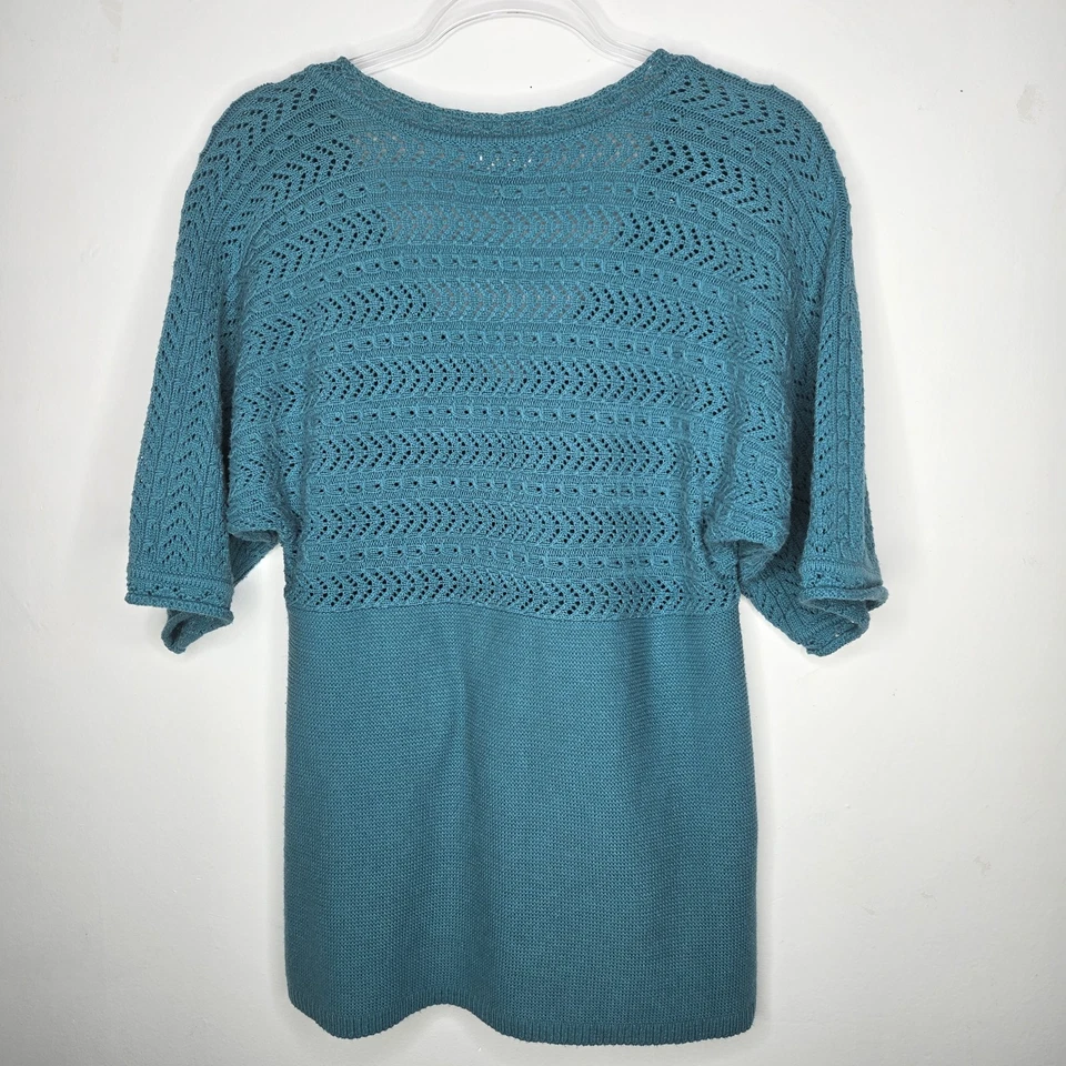 Mini Vestido Suéter Vintage Apt 9 Babydoll Crochet Tejido Y2K Talla PL Boho Festival Foto 3 de 4