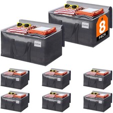 ElegantArray 8 Pack Moving Bags Heavy Duty, Moving Boxes, Storage Bags with Z...