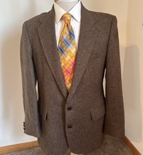 Vintage Haggar Men's Brown Tweed Wool Sport Coat Blazer Jacket Sz 42R USA Made