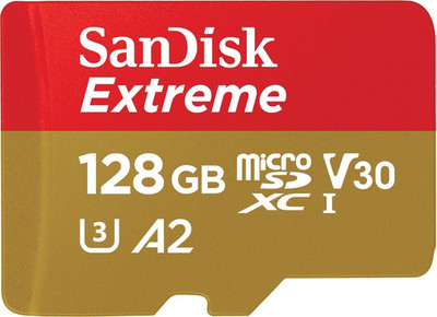 Sandisk Extreme Microsdxc UHS-I Speicherkarte 128 GB Für Actioncams Und Drohnen 