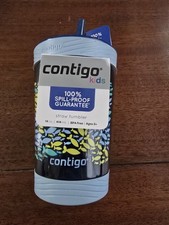 Contigo Tumbler Kids Leak  Spill Proof 14oz Blue Nautical Fish BPA Free 3 