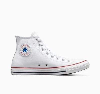 Converse Chuck Taylor All Star Leder In Weiß Und Rot Linie Alle Größen - Bild 1 von 4