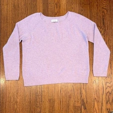 💜 Velvet by Graham & Spencer 100% Cashmere Ribbed  Sweater • Lilac • XL