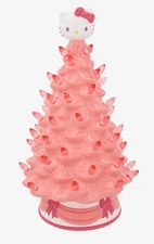 Hello Kitty Ceramic Pink Christmas Tree 12 inch Light Up Figure Tabletop Mantel
