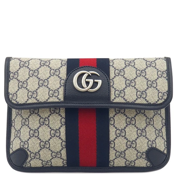 Gucci sac taille Ophidia Gg Supreme ceinture toile marine toile rouge 674081 occasion