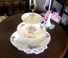 Large 3 Tier Ceramic Serving Plates Stand for Cake, Cupcake, Tea Party, Fruit