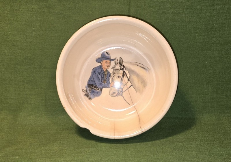 Vintage Hopalong Cassidy with His Horse Topper Ceramic Cereal Bowl