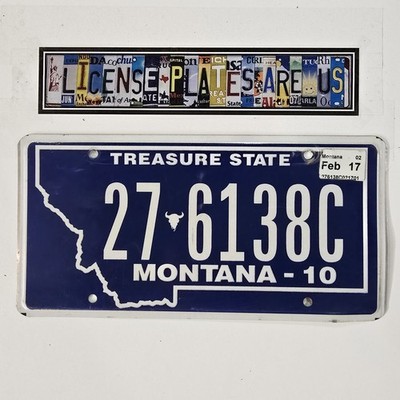 Montana License Plate  FREE   2017 Treasure State MT Map Tag 27 6138C
