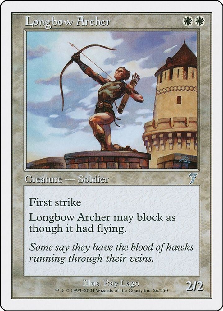 2001 Magic: The Gathering: 7ED - Longbow Archer (#26, Uncommon, Lightly Played)