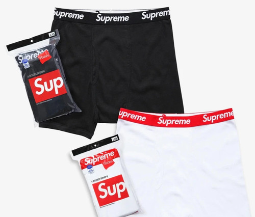Supreme x Hanes Boxer Briefs (4 pack) black （Size S-XL） Ship Now - $36.59