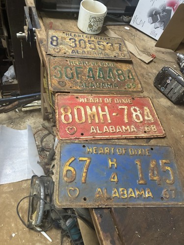 1967 - 1970 ALABAMA HEART OF DIXIE LICENSE PLATES AUTO CAR VEHICLE TAGS LOT OF 4