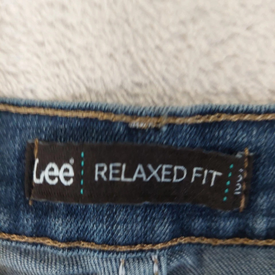 Pantalones de mezclilla Lee de corte relajado azules para mujer clásicos cómodos informales de uso diario Foto 2 de 4