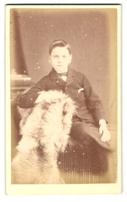 Photograph G. Beales, Spalding, New Road, Boy in Elegant Clothes with Fur 