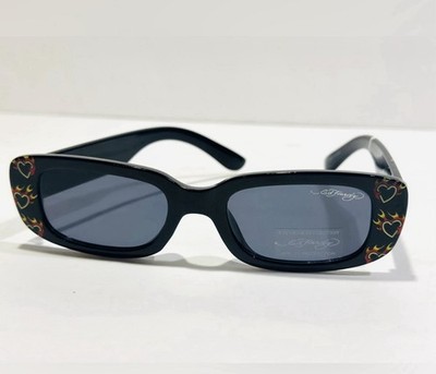 NWT Ed Hardy Black Flaming Heart Sunglasses 100% UV  display picture 3