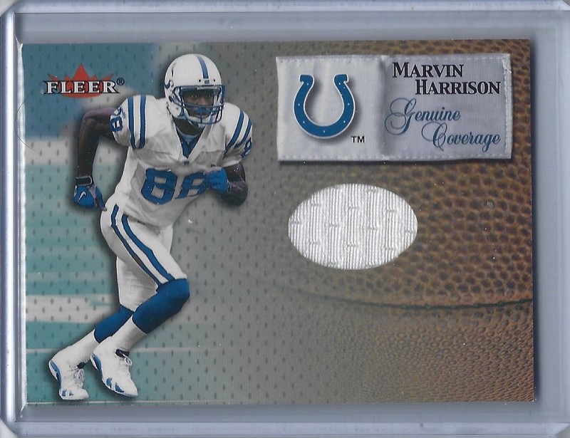 2000 Fleer Tradition Marvin Harrison Genuine Coverage Game Used Jersey Card