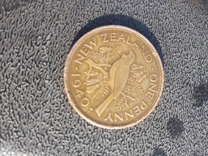 1940 New Zealand 1 Penny Bronze World Coin Foreign George VI Royal Mint KIWI