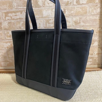 #ad PORTER GIRL BOYFRIEND Tote Bag L Black Snap Closure Cotton Women#x27;s $243.17