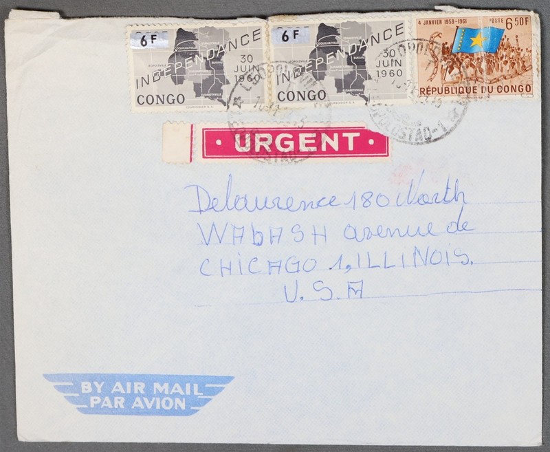 MayfairStamps Congo 1960s Independence 6f to Chicago IL Air Mail Cover aaz_64135