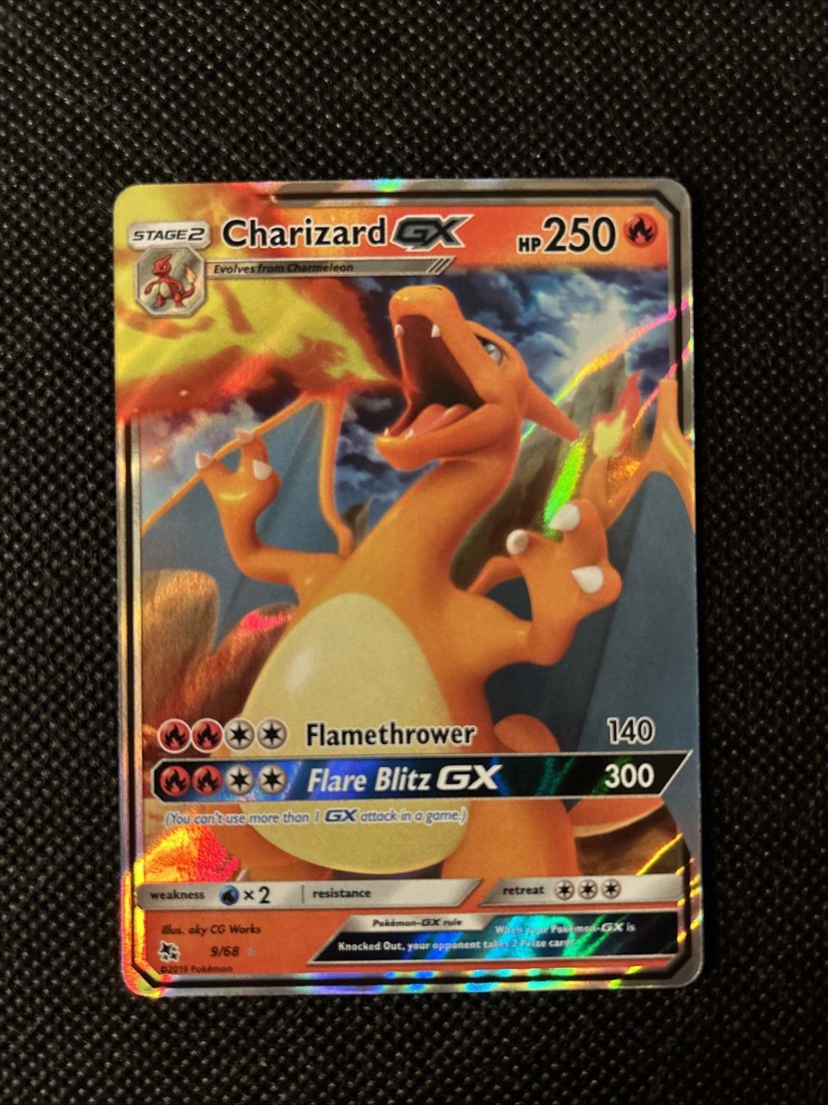 Pokémon TCG Charizard GX Holo Ultra Rare Card Hidden Fates 9/68 NM