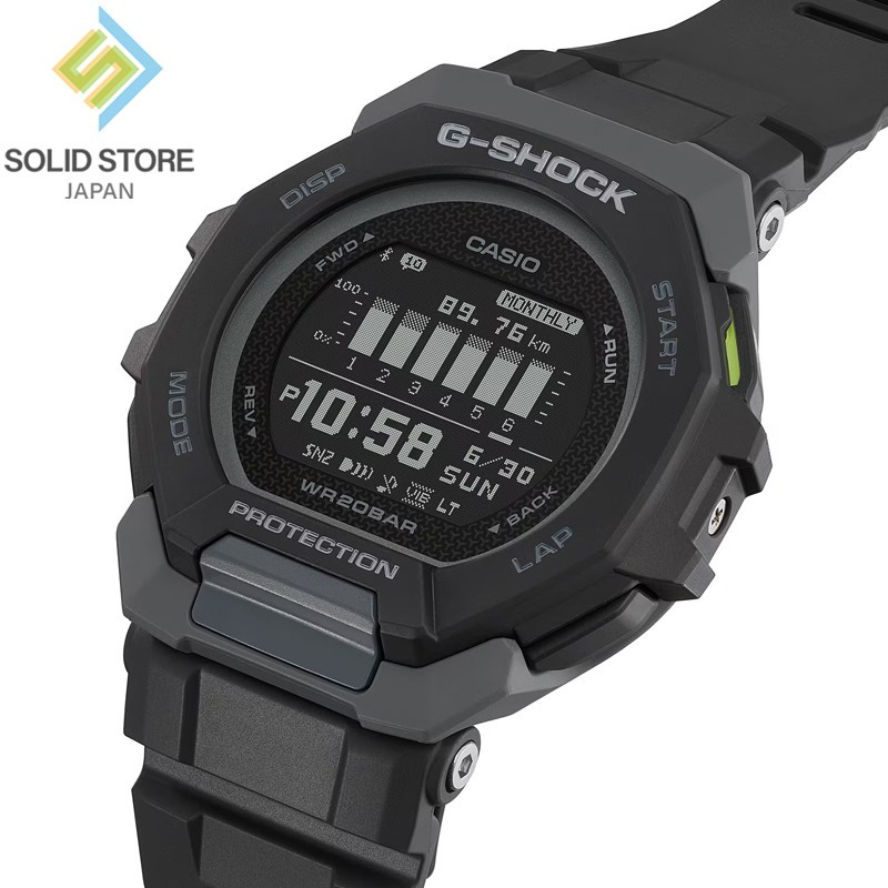 CASIO G-SHOCK GBD-300-1JF G-SQUAD Bluetooth Solar Digital Watch