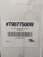 Tape Logic #7500 Reinforced Water Activated Tape, 3" x 450', White, 10/Case