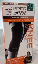Copper Fit Freedom Copper Infused Compression Knee Sleeve - Size XL - Black