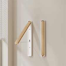 Retractable Wall Mounted Drying Rack Foldable Clothes Hanger Oak