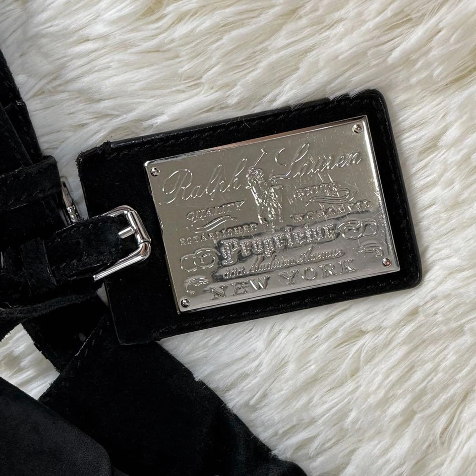 Bolso de Hombro Ralph Lauren Gamuza Cuero Marrón Mujer Usado Auténtico Foto 4 de 4