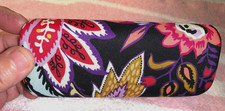 VERA BRADLEY Eye Sun glasses Case Floral Hard Clamshell Black Floral