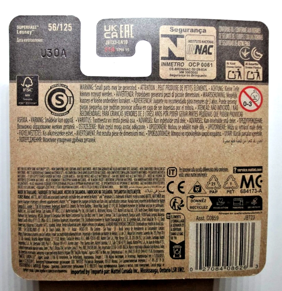 Matchbox - Macchina Da Terra - 56/125 - MBX Costruzione 2025 - JBT23 - Immagine 2 di 2