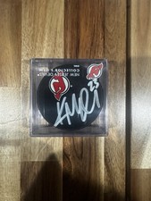 Kurtis MacDermid Autographed Puck New Jersey Devils Logo