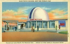 1939 New York World's Fair Elgin Watch Building Postcard