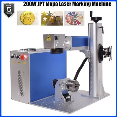 200W JPT M7 Mopa Fiber Laser Marking &Rotary axis For Gold Metal 200*200mm