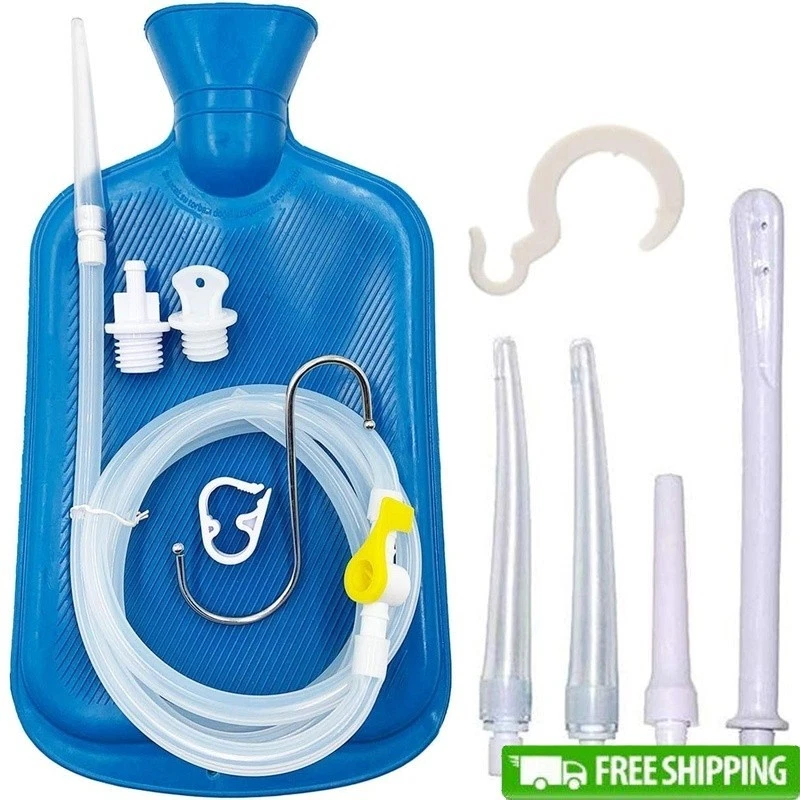 Enema Kit Colon Cleanse Detox Set Reusable Tips Medical Silicone Hose Control US