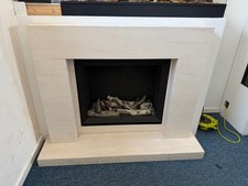 Newman Fireplaces Eco Clarity Gas Fire Limestone Surround Ex Display