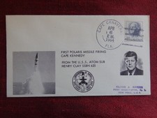 1964 - COVER - U.S.A. - FIRST POLARIS MISSILE FIRING, SUB.HENRY CLAY SSBN-625