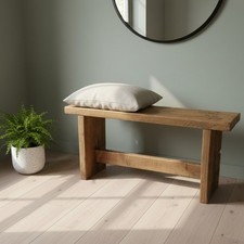 Reclaimed Wood Bench Solid Legs – Rustic Wooden Board Bench | Free UK Delivery