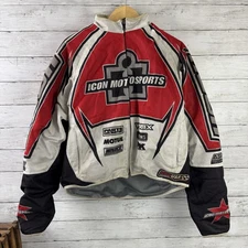 Icon Motorsports Medium authentic Motorcycle Hooligan Asphalt Tech Jacket Red