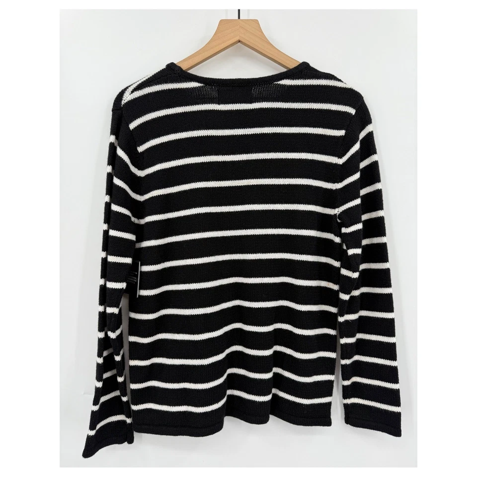 Suéter Vintage Sag Harbor Mediano Pequeño Rayas Barco Náutico Bordado NUEVO Foto 4 de 4