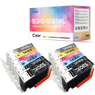 Druckerpatronen für Canon PGI 530 CLI 531 Pixma TS 8550 8750 8552 8751 8551