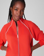 SPANX AirEssentials  Pique NWT Full Zip Track Jacket in Poppy Size XS XSMALL