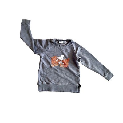 Bums & Roses Bamboo Halloween Boo Yeah Skateboard Ghost Grey Sweatshirt 2T Tunic