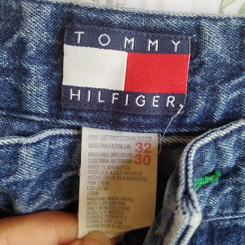 Vintage 90s Tommy Hilfiger Blue Jean Pants Men’s Size 32x30 Pleated Cuffed Y2k - Picture 4 of 7