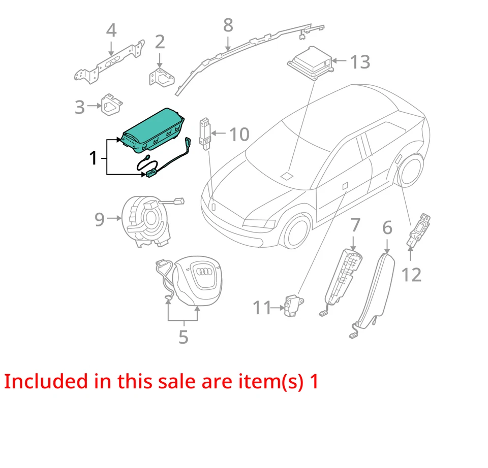 Bolsa de aire para tablero de pasajero derecho Audi A3 2006-2008 OEM Foto 4 de 4